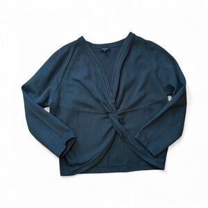 Massimo Dutti Green Twist Front Top, Size Small, Relaxed Fit